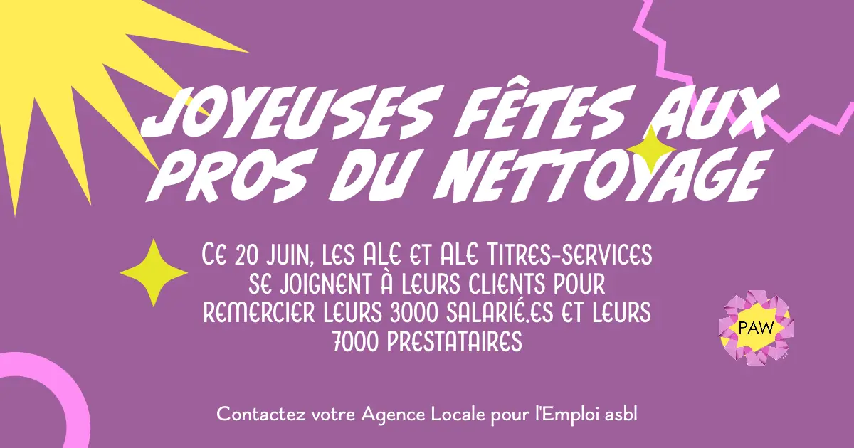 Pop-up souhaitant une bonne fête aux pros du nettoyage