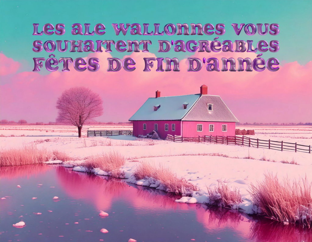 Paysage hivernal dans des teintes roses